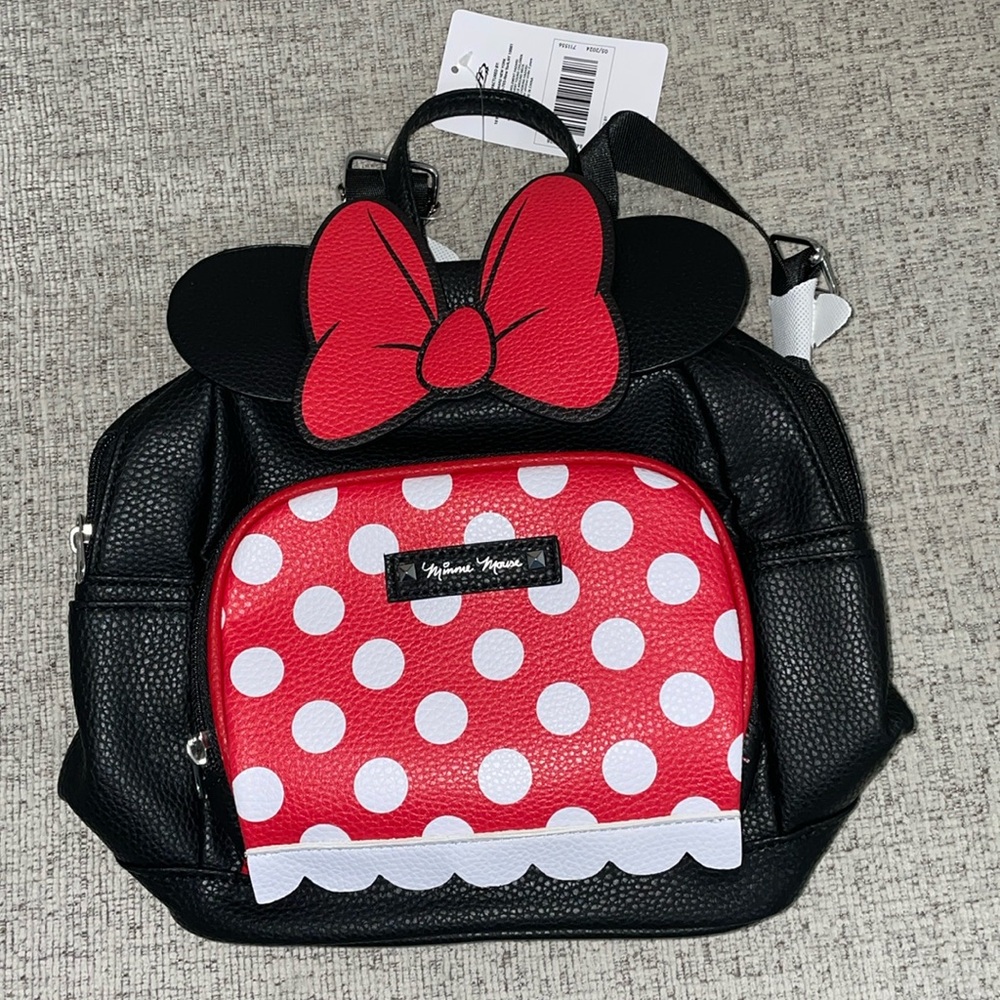 Disney Minnie Mouse faux leather backpack NWT